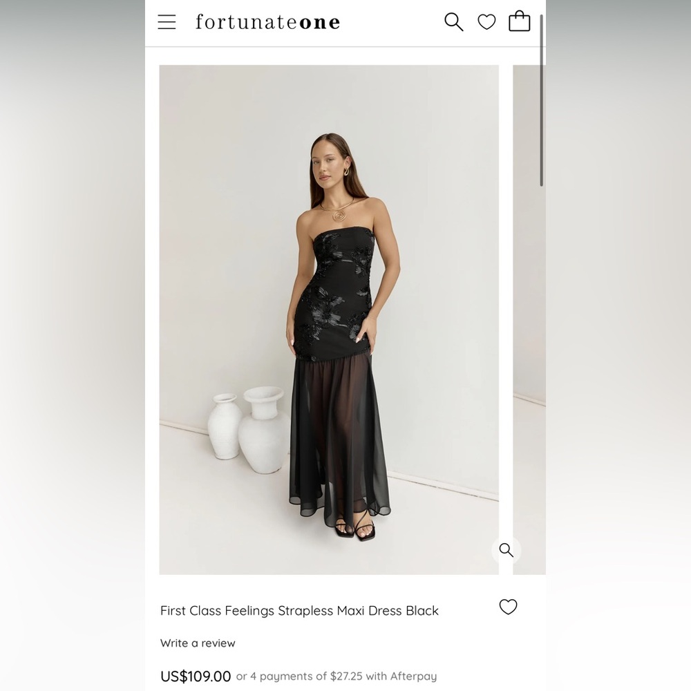 Black Strapless Maxi Dress